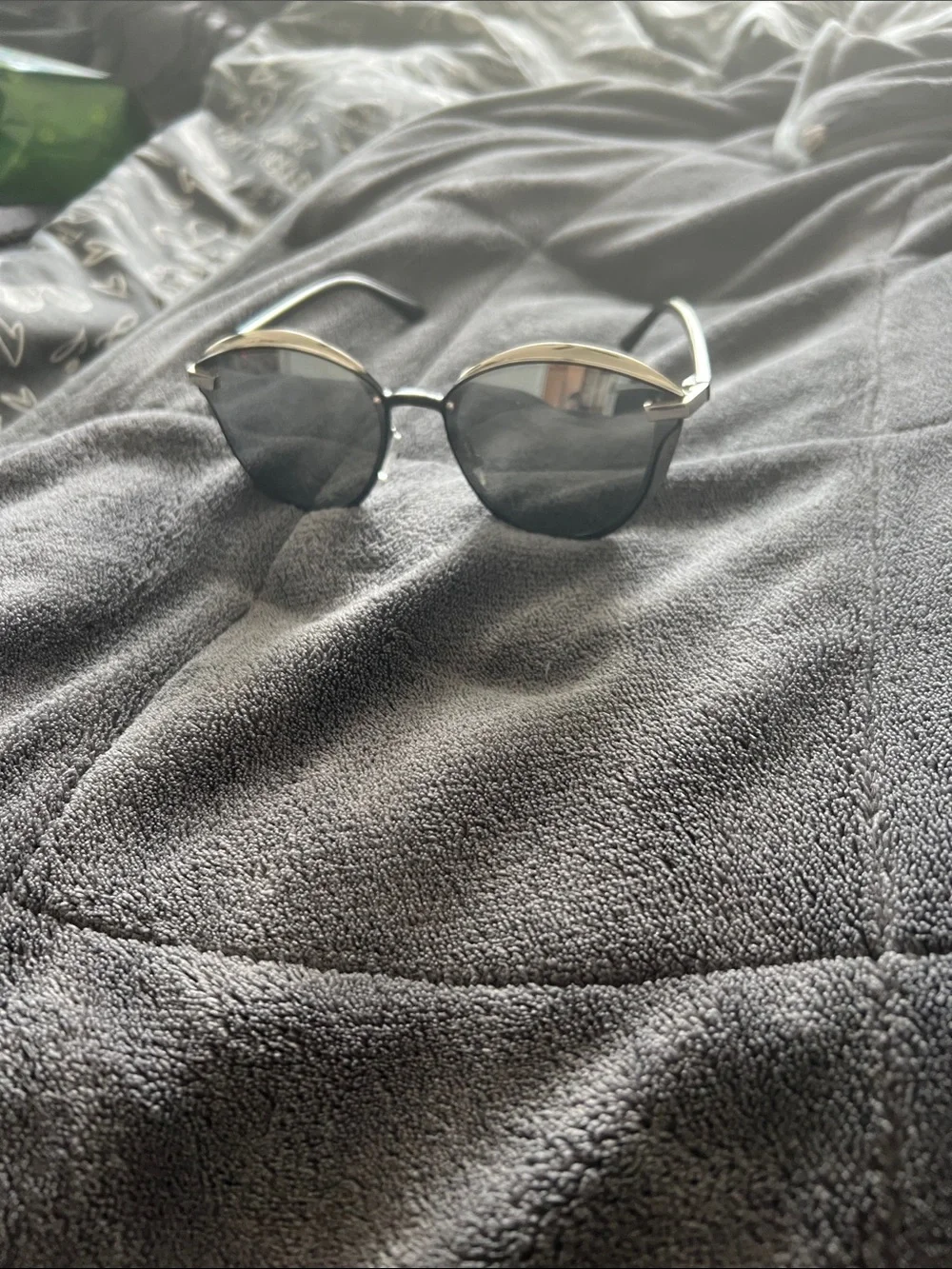 Women's Black Sunglasses with Gold Top Accent - Chic Round Designer Style